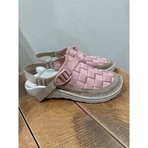 Chaco Pink Woven Slingback Clogs